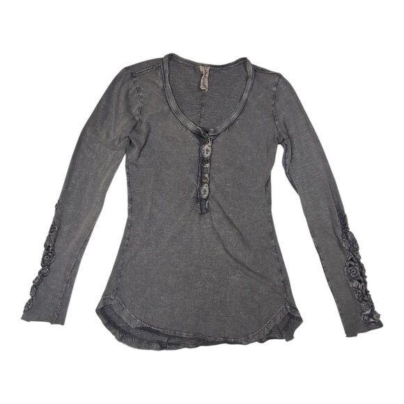 Free People Henley Crochet Cuff ASO TV Womens Medium Y2K - Picture 1 of 8